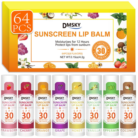 Dmsky SPF lip balm bulk 64-pack for bulk sun protection on the go.