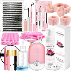 DNSGOOR DIY lash extension kit clusters 9-16mm show natural volume for at-home wear
