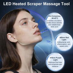 DOCEPERT heated muscle scraper tool on legs illustrates full-body self-care potential