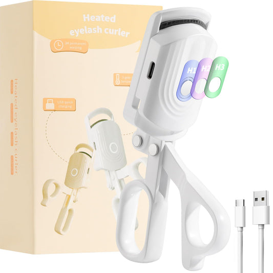 docolor heated eyelash curler in hand showing quick heat up for natural lift
