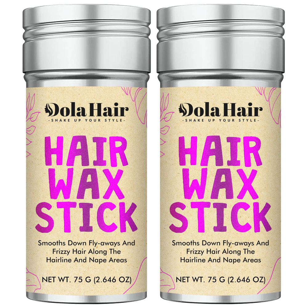 Dolahair Hair Wax Stick two-pack on display for quick flyaway control.