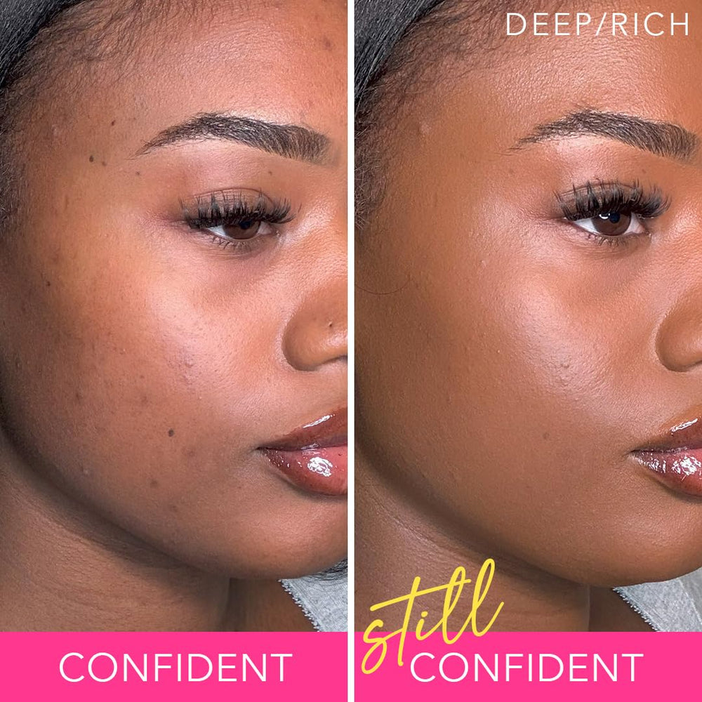 DOLL 10 NO Buildable coverage swatch on arm demonstrating customizable shade