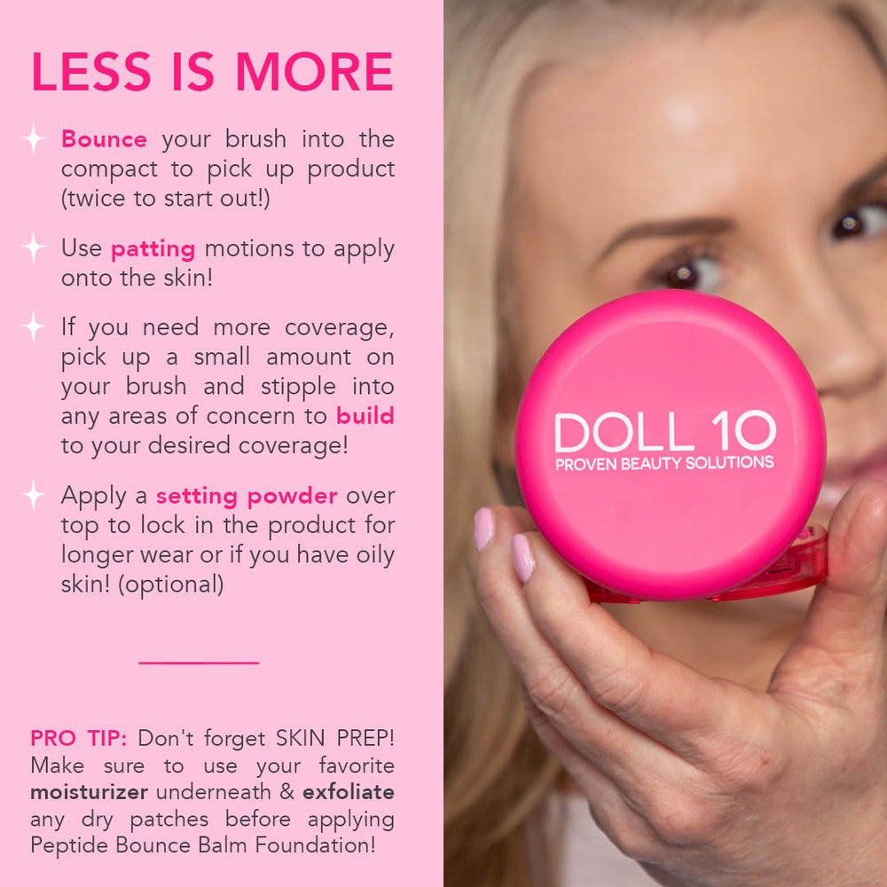 Doll 10 No Peptide Bounce Balm Foundation texture close-up shows creamy consistency