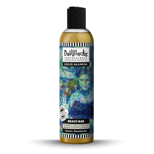 Dollylocks clarifying liquid shampoo coconut lime bottle for clean locs