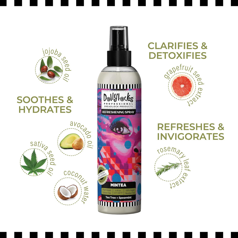 Dollylocks spray applied on braided hair for quick refresh and scent boost