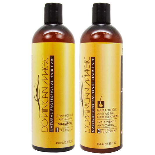 Dominican Magic hair follicle anti-aging shampoo 15oz bottle for thicker-looking hair