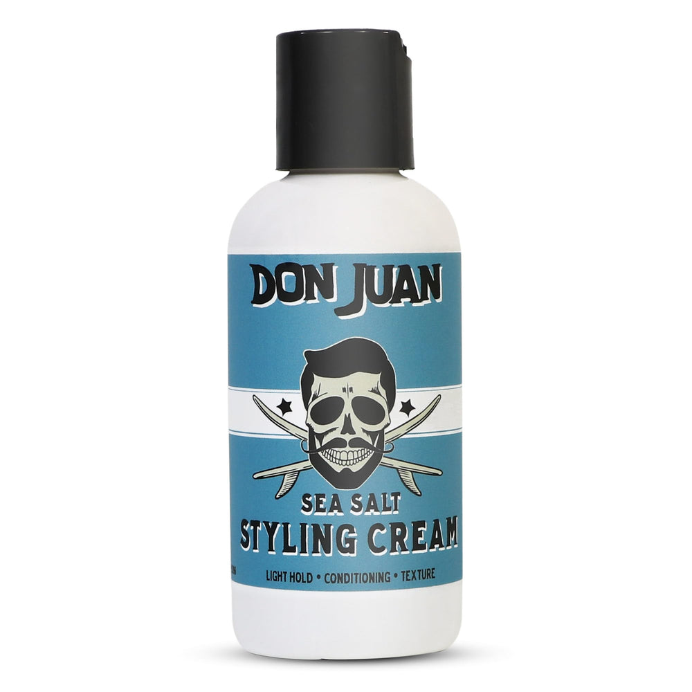 Don Juan Sea Salt Hair Styling Cream bottle showing light hold and natural finish.