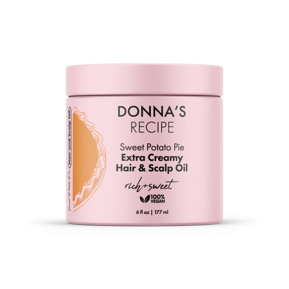 Donna's Recipe Sweet Potato Pie Oil bottle for lightweight moisture and shine.
