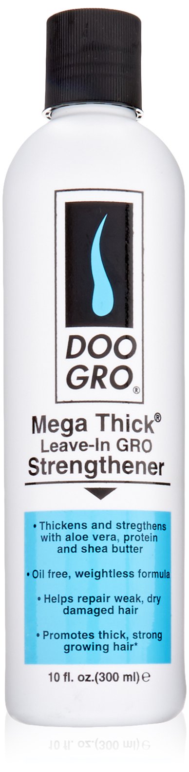 DOO GRO Mega Thick Strengthener Leave-in bottle on shelf, promoting smooth styling