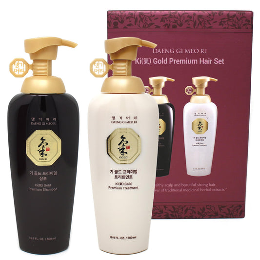 Daeng Gi Meo Ri Gold Premium Shampoo bottle promotes hydration for dry hair
