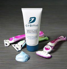 Dorco D Crème mentholated shaving cream with cooling menthol for a refreshed post-shave feel.