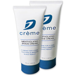 Dorco D Crème mentholated shaving cream two-pack tubes for a smooth, soothing shave.