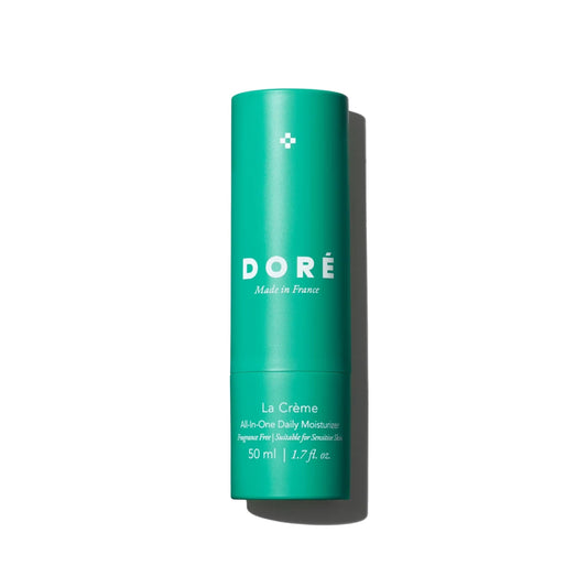 Doré La Crème bottle pour shows hydration ready for daily skincare routine.