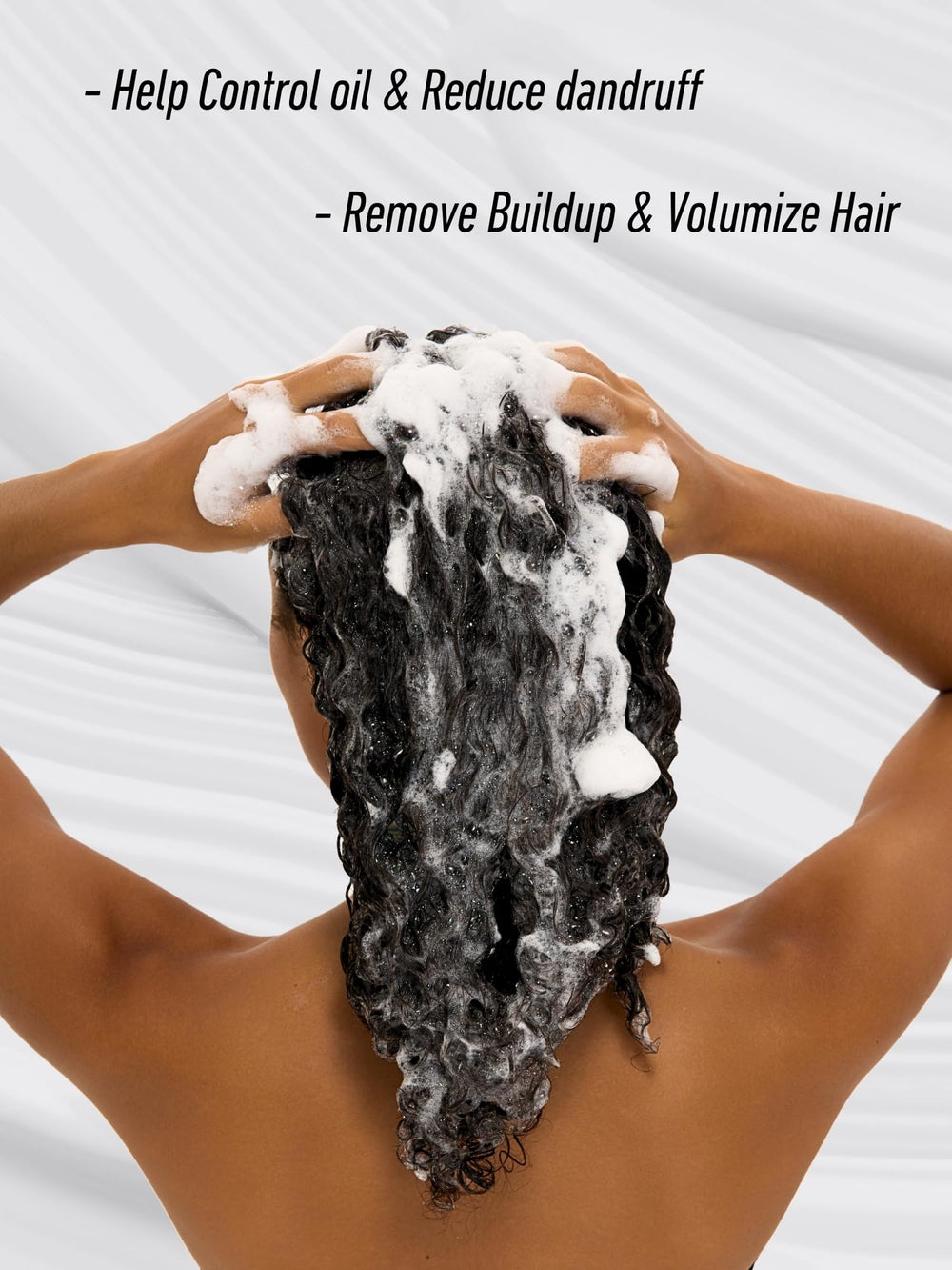 DORPANG Refresh Shampoo hair lather demonstrates root volume and fullness