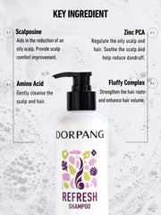 DORPANG Refresh Shampoo scalp care close-up showing soothing balance
