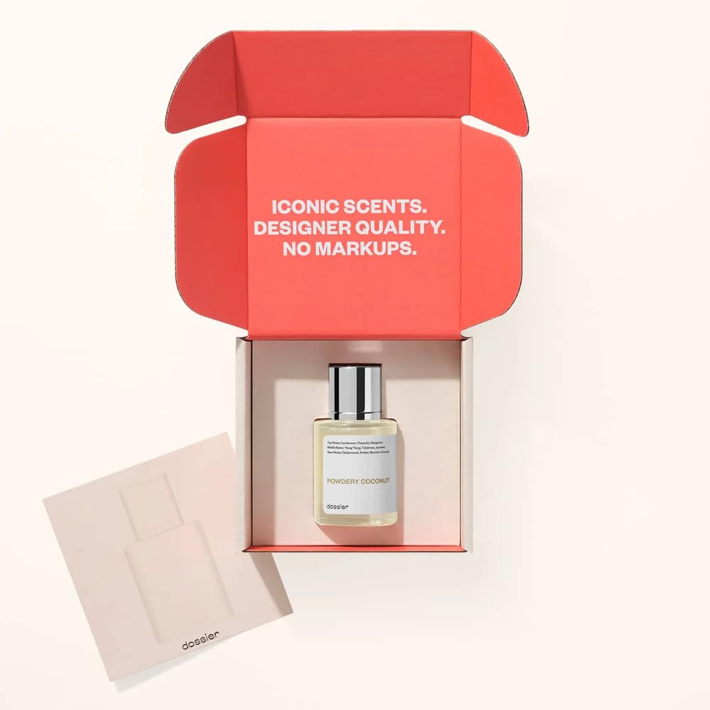 Dossier Powdery Coconut packaging box, ideal for gifting fragrance lovers
