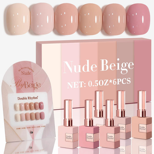 Double Rhythm six-pcs gel polish bottle swatch showing even color.