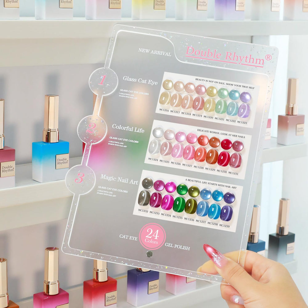 Double Rhythm base coat bottle demonstration for sturdy nail foundation.