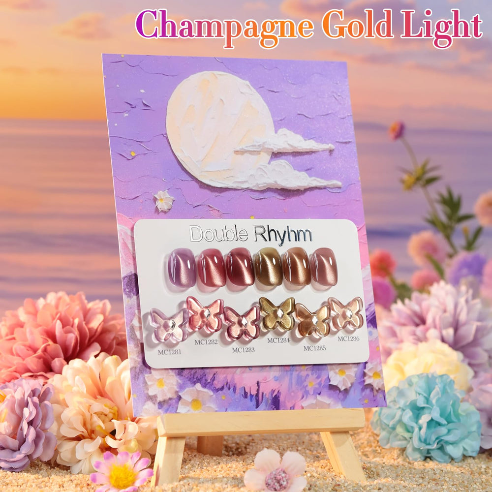 Double Rhythm gel polish kit packaging for at home manicure.