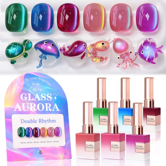 Double Rhythm cat-eye gel nail polish set for versatile at-home manicures