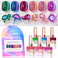 Double Rhythm cat-eye gel nail polish set for versatile at-home manicures