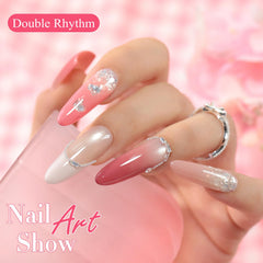 Double Rhythm chrome powder application with gel base.