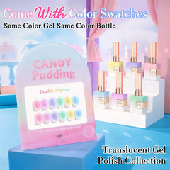 Double Rhythm jelly pink purple green yellow blue color palette for versatile looks