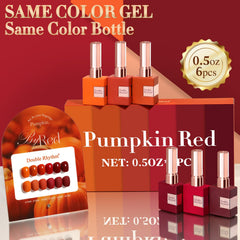 Double Rhythm orange gel polish bottle close-up for bright nails.