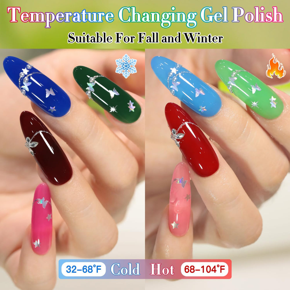 Double Rhythm pink color-changing gel polish with subtle shimmer.