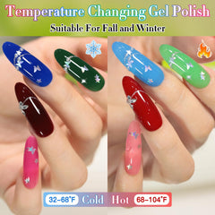 Double Rhythm pink color-changing gel polish with subtle shimmer.