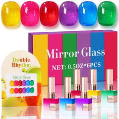 Double Rhythm yellow jelly gel polish bottle ready for at‑home manicures with bold shade
