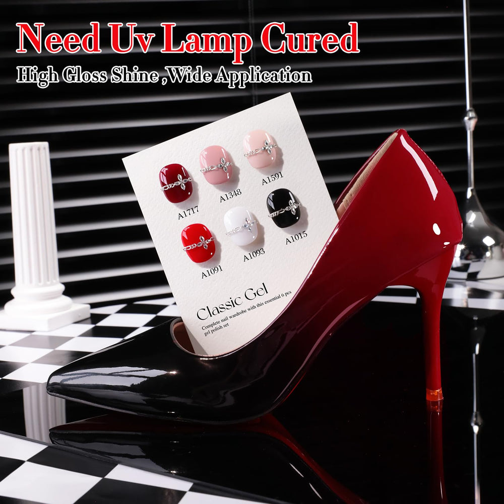 Double Rhythm glossy shimmer finish after cure on nails