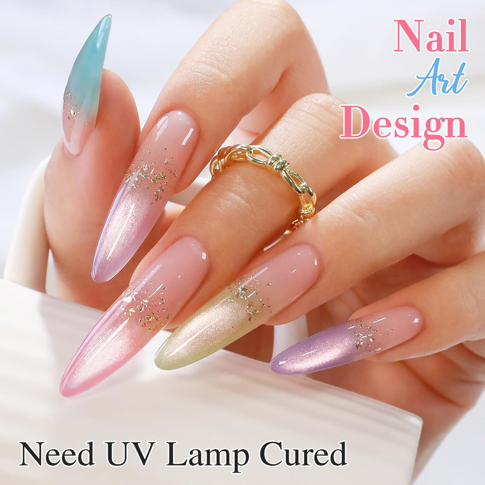 Double Rhythm Holographic reflect polish with prism-like sparkle.