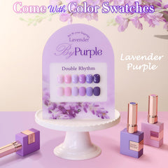 Double Rhythm light purple gel polish bottle with shimmering finish for everyday wear.
