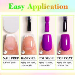 Double Rhythm six-color gel set enables easy DIY nail art.