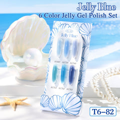 Double Rhythm navy jelly blue swatch on nail shows smooth finish and brilliant coverage.