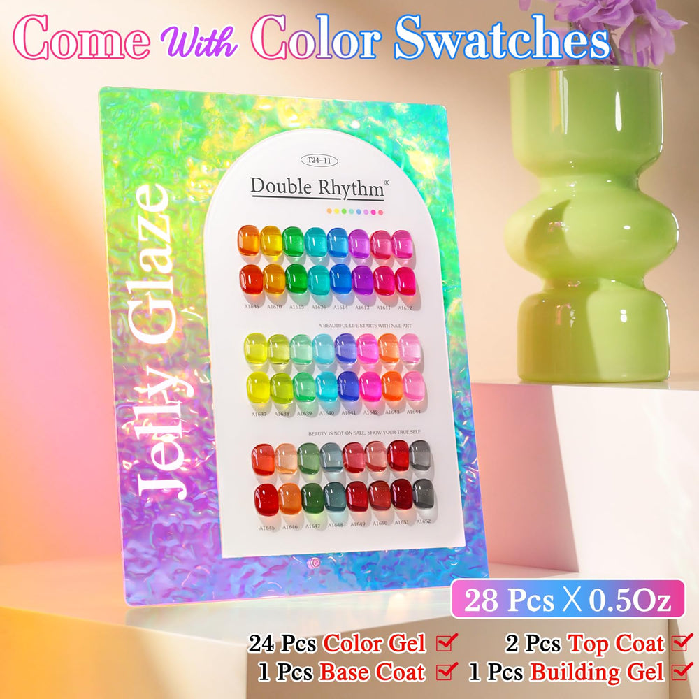 Double Rhythm Neon Jelly Yellow bottle for bright manicure ideas.