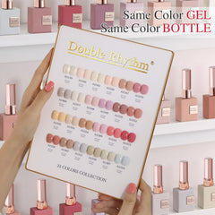 Base and top gels from Double Rhythm for a smooth, durable finish.