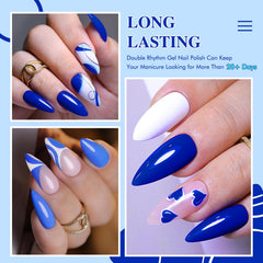 Double Rhythm pure white polish enhances clean nail looks.