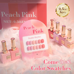Double Rhythm rose-t6-19 gel polish swatches show color variety and shine