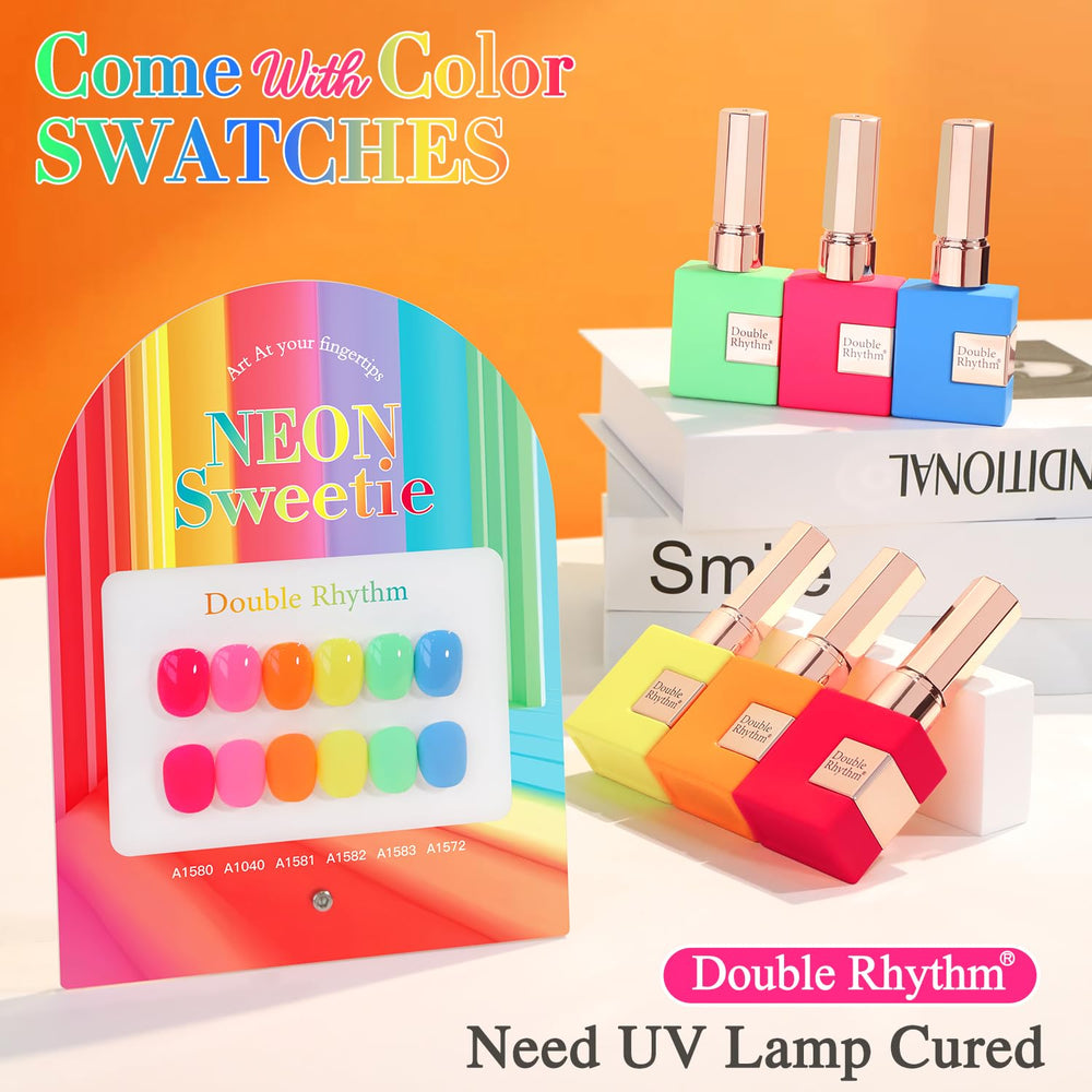 Double Rhythm six-piece gel polish set color range for DIY nails
