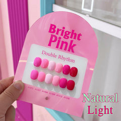 Double Rhythm swatch nails reveal glossy finish and smooth coverage.
