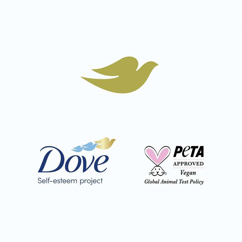 Dove 3-Piece Set on Shelf captures the complete home care trio.