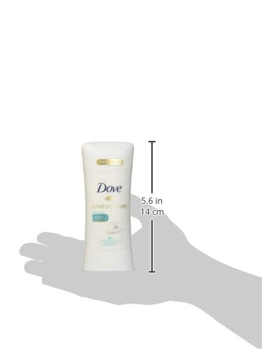 Close-up of applying Dove Advanced Care unscented deodorant for comfortable daily use.