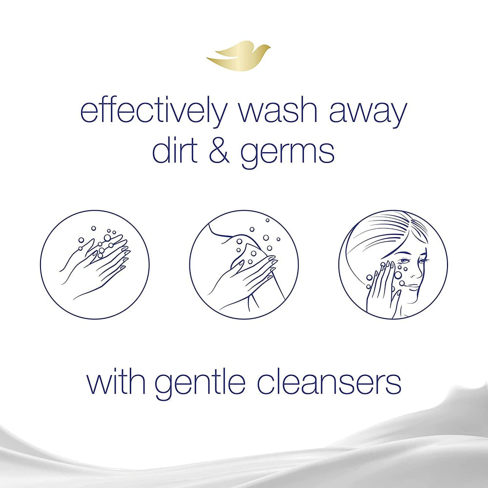 Dove Beauty Bar White 4oz in hand for easy grip and smooth application.
