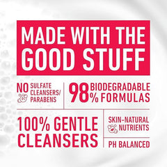 Dove 98% biodegradable formula helps reduce environmental impact during cleansing.