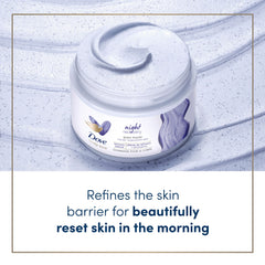 Close-up of exfoliating particles in Dove Body Love Night Recovery polish for smoother skin.