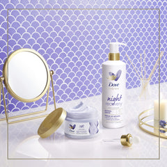 Dove Body Love Night Recovery scrub in the shower ready for one minute infusion