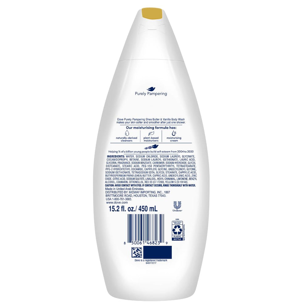 Dove Shea Butter body wash cream lather applied on skin for nourishment