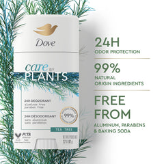 Dove Care by Plants Tea Tree Deodorant Stick application glide shows smooth, even coverage